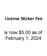 Sticker Fee Increase
